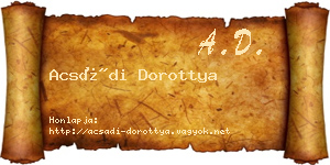 Acsádi Dorottya névjegykártya