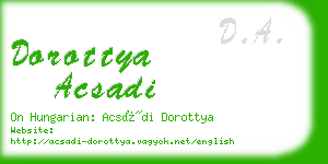 dorottya acsadi business card